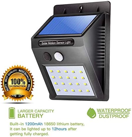 Mobias Retails, Solar Lights 16 LED Wireless Waterproof Motion Sensor Outdoor Light for Patio, Deck, Yard, Garden with Motion Activated Auto On/Off (4-Pack)