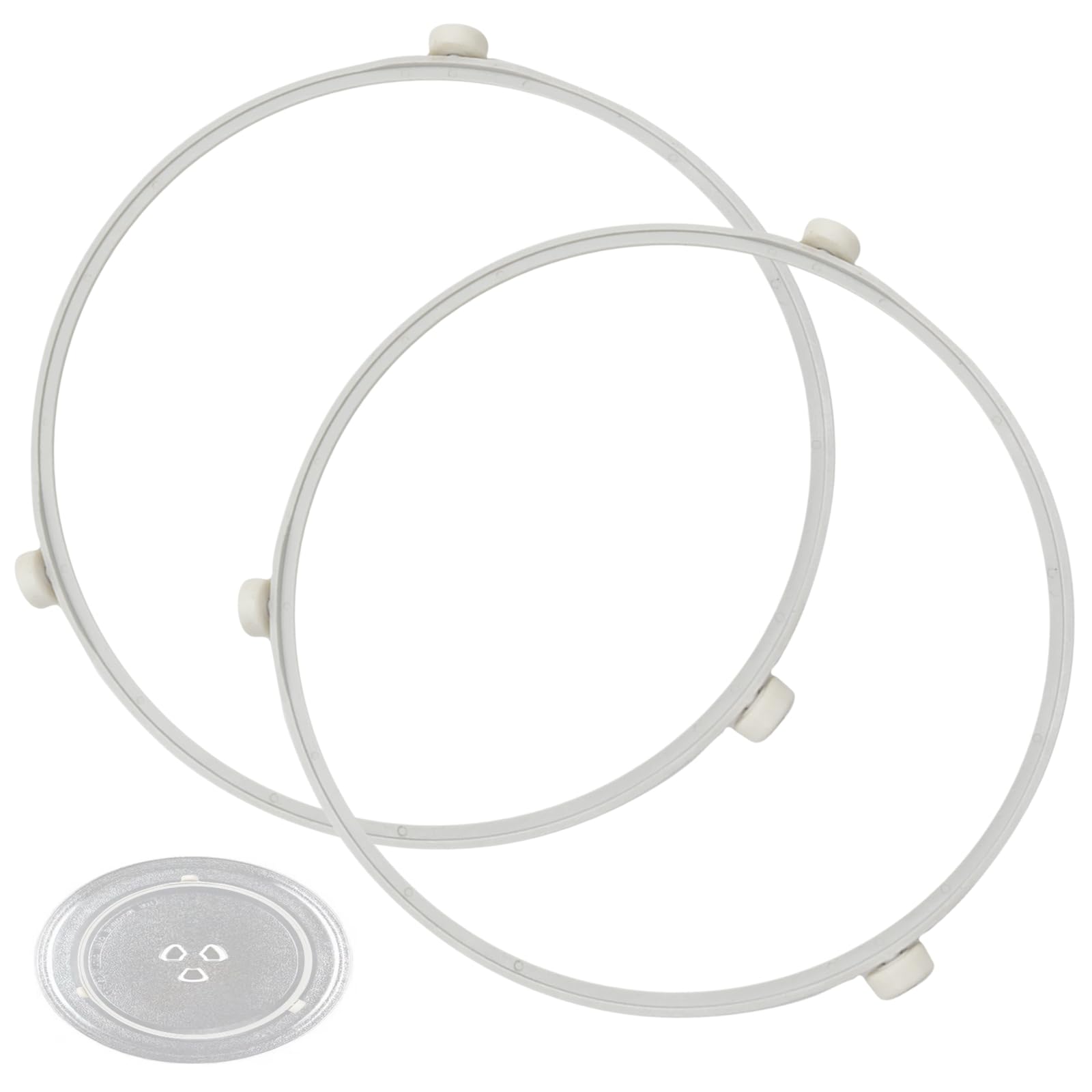 Photo 1 of 2 Pcs 9.53in WB06X10705 Microwave Turntable Ring Replacement for GE Microwaves,Rotating Ring Roller,Microwave Oven Tray Support,Glass Plate Tray Support Holder