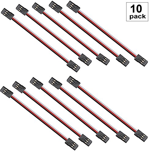 image for RAYSUN 10Pack 20cm 3Pin JR Servo Extension Lead Wire Cable Male to Mal