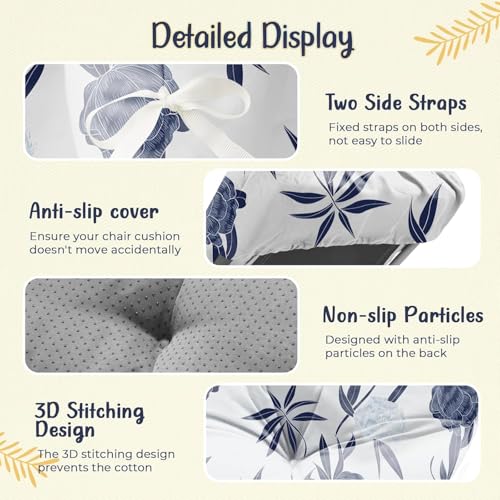 widesmile Sun Lounger Cushion Only Replacement Waterproof 189x58x12 cm Thicken Garden Sunlounger Cushions with Non-Slip Seat Pads for Indoor Outdoor Patio Reclining Chair, Blue Enchantress