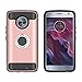 Phone Case for Motorola Moto X4 with Tempered Glass Screen Protector Cover Magnetic Ring Holder Stand Kickstand Cell Accessories MotoX4 X (4th Generation) 4X 4 Gen Android One XT1900-1 Women Rose Gold