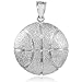 Solid 925 Sterling Silver Sports Charm Hammered Basketball Pendant