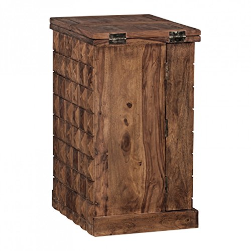 KADIMA DESIGN Hausbar Massivholz Sheesham Vitrine ausklappbar Landhausstil Barschrank – Bild 6