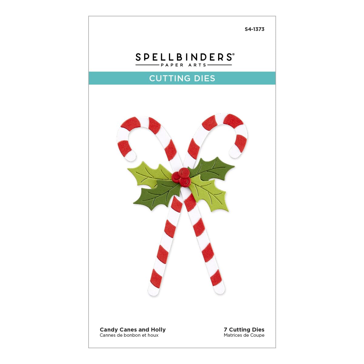 Spellbinders S4-1373 Candy Canes and Holly Etched Dies from The Home for The Holidays Collection