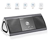 WiFi Speaker with App, Airplay/ DLNA connection,XREXS Wireless Bluetooth Stereo Speaker with Subwoofer Bass,Multi Room Play, 8WX2 Output,Built-in Mic Hands Free for Apple iphone ipad Laptop (Black)