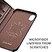 iPhone Xs MAX Case, QIALINO Slim Flip Genuine Leather Protective Cover iPhone Xs MAX Wallet Case with Card Holder - Brown