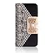 iPhone 5S Case,GBSELL Fresh Cute Flip Wallet Leather Case Cover+Case Bag Straps for iPhone 5S 5 Black (Black)