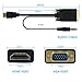 VAlinks HDMI to VGA, 1080P to Adapter (Male to Male) Video Converter Support Convert Signal from Input Laptop HDTV to Output Monitors Projector-1.8m/6ft (hdmi to vga with 3.5mm Jack)