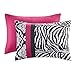 Twin/Twin XL Size Comforter Set - 3 Pieces All Season Bed in A Bag Set - Pink and Black Bedding Sets - Polka Dot, Zebra, Damask Print Bed Set Includs 1 Comforter, 1 Sham, 1 Décor Pillow - Sally