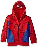 Marvel Toddler Boys' Spiderman Mask Costume Hoodie, Red, 3T