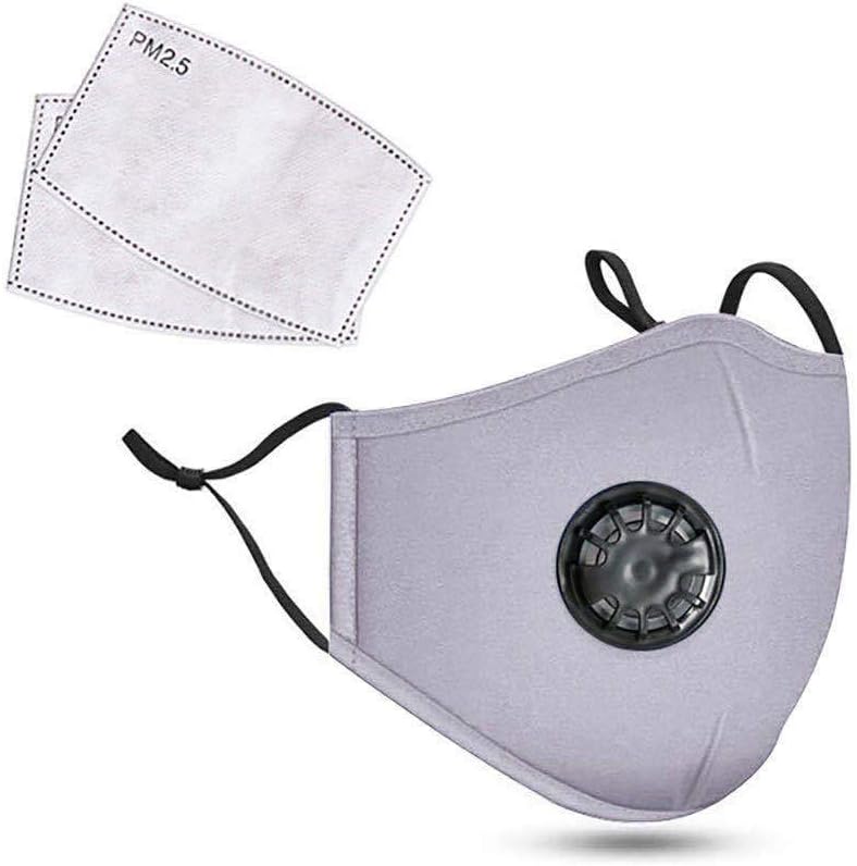 HCTian Unisex Dust Space Cotton - Washable & Reusable - Protection from Dust, Pollen, Pet Dander, Other Air Pollution (grey+ 2pcs filters)