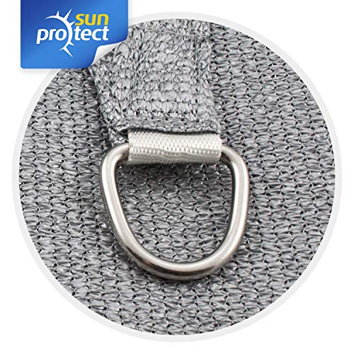 sunprotect 83228 Professional Sonnensegel, 3,5 x 4,5 m, Rechteck, Wind- & wasserdurchlässig, grausilber – Bild 3