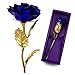 NEW BARLEY 24K Gold Foil Artificial Rose Flower Birthday Gift, Mother Day Gift, Valentine’s Day Gift, Anniversary Gift BLUE