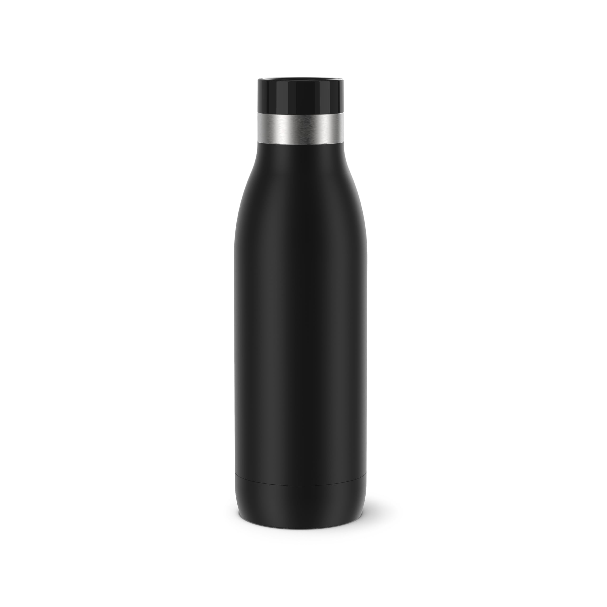 TEFAL BLUDROP Water Bottle, Reusable Stainless Steel Bottle, Hot and Cold Drinks, Dishwasher-Safe, Leak-Proof, 0.5 L, Black