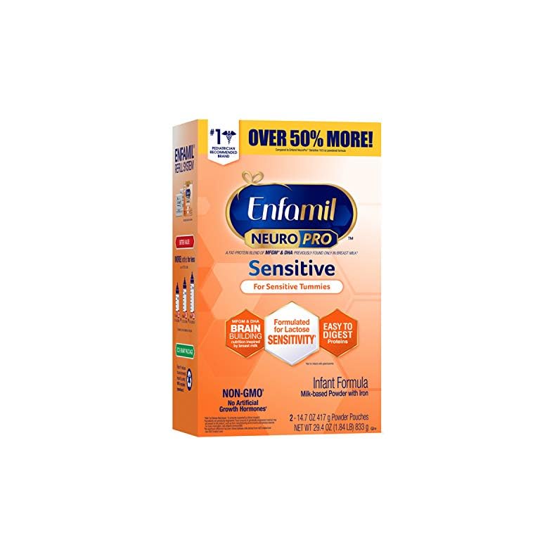 Enfamil NeuroPro Sensitive Baby Formula, Brain and Immune Support with DHA, Iron & Prebiotics, Lactose Sensitivity… Enfamil NeuroPro Sensitive Baby Formula, Brain and Immune Support with DHA, Iron & Prebiotics, Lactose Sensitivity…
