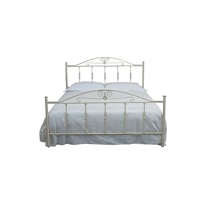 Letto Una Piazza E Mezza In Ferro Battuto Colore Avorio 132x203xh119 Cm