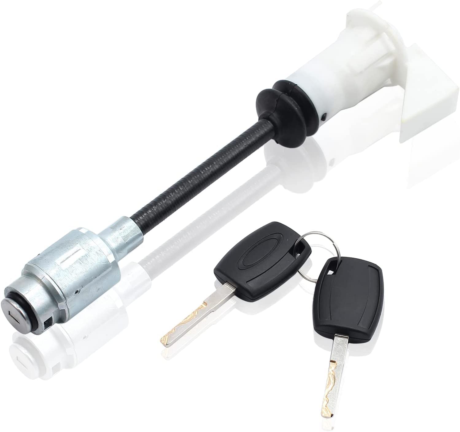 eSynic Professional Car Bonnet Locks for Ford Focus 25.5cm/10.04inch, Key Lock, Vehicle Lock, Bonnet Release Lock Latch Set for Ford Focus MK2 2004-2012, Metallic