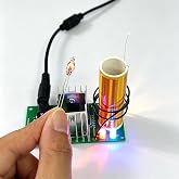 ISolderStore DIY Mini Tesla Coil Kit 15W Electronic DIY Kits Mini Music Tesla Coil Plasma Speaker Soldering Practice Kit DIY Soldering Project for Soldering Skill Practice