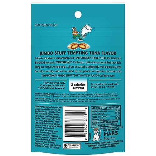 TEMPTATIONS Jumbo Stuff Crunchy And Soft Cat Treats Tempting Tuna