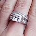 WensLTD Clearance! 2-in-1 Womens Vintage White Diamond Silver Engagement Wedding Band Ring Set (#9, Silver)