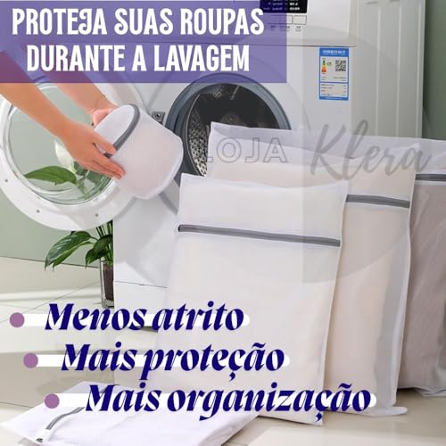 Kit 10 Sacos para Lavar Roupas Delicadas na Máquina, Reutilizável com Zíper Reforçado Proteção Total Contra Danos e Desgaste Ideal para Roupas Delicadas