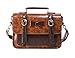 ECOSUSI Faux Leather Vintage Small Messenger Purse School Satchel Bag Coffee