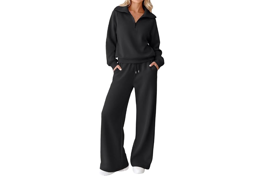 EFAN Womens Sweatsuits Modal Blend 2 Piece Matching Sets Comfy Lounge Wear | Premium Air Layer Sweat Sets, Buttery Soft Athleisure Track suits, Half Zip Sweatshirts, Airport Travel Fall Outfit