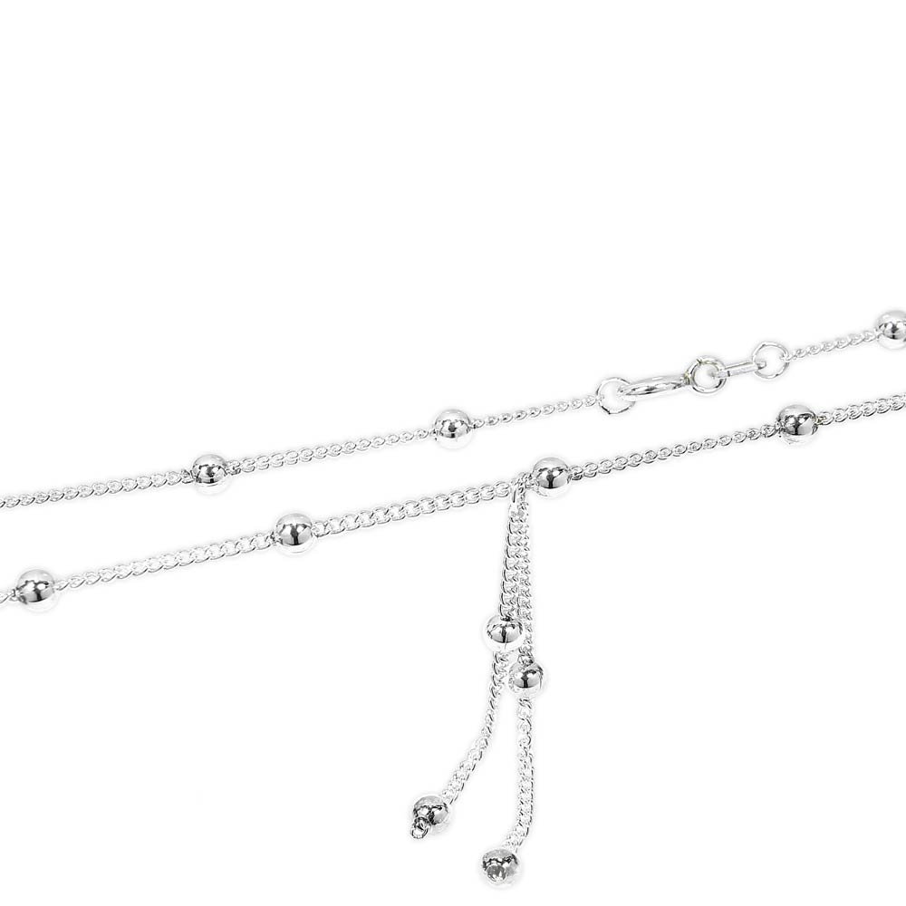 NKlaus 925 sterling silver anklet 25cm curb chain round 13 ball pendant 1869