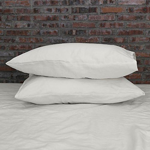 Linenshed Stonewashed Linen King Pillow Cases (Set of 2) Chalk (20Wx36L)
