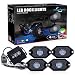 MICTUNING 2nd-Gen RGB LED Rock Lights with Bluetooth Controller, Timing Function, Music Mode - 4 Pods Multicolor Neon LED Light Kit