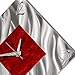 Red Metal Decorative Wall Clock, Abstract Modern Clock for Living Room or Kitchen, Jon Allen Metal Art, Fresh Start Clock