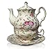 Elizabeth Park Floral Rose Chintz Tea Set for 1 Porcelain Cup, Saucer, Teapot