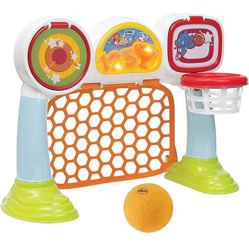 Gioco Multisport League, Gioco Elettronico e Interattivo, Canestro, Tabellone con Luci e Suoni, 3 modalità di Gioco, Palla di Plastica Morbida Inclusa, Giochi per Bambini 2-5 Anni