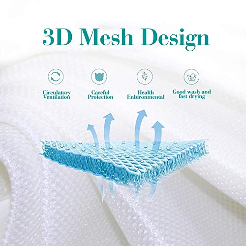 MBQMBSS Crib Bedding Bumper Set of 2 Baby Crib Bumper Mesh Adjustble Breathable Mesh Crib Liner Cotton Mesh Bumpers for Baby Crib 11.8'' x 134''&11.8'' x 63'' (White)