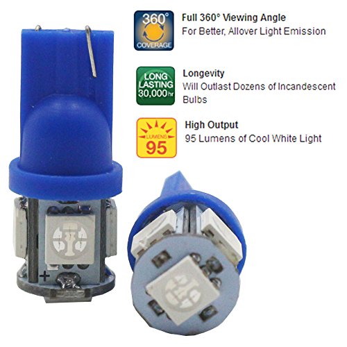 image for AMAZENAR 30-Pack Blue Replacement Stock #: 194 T10 168 2825 W5W 175 15
