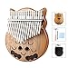 Owl Kalimba Thumb Piano 17 Keys Thumb Instrument with Number Sticker, Tuning Hammer, Protective Box and Cleanning Cloth