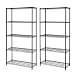 5-Shelf Steel Wire Tier Layer Shelving 72x36x14 Storage Rack Black 2pcs