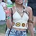 Sannysis Women Knit Lace Bra Beach Halter Crop Top Cami Tank (White)