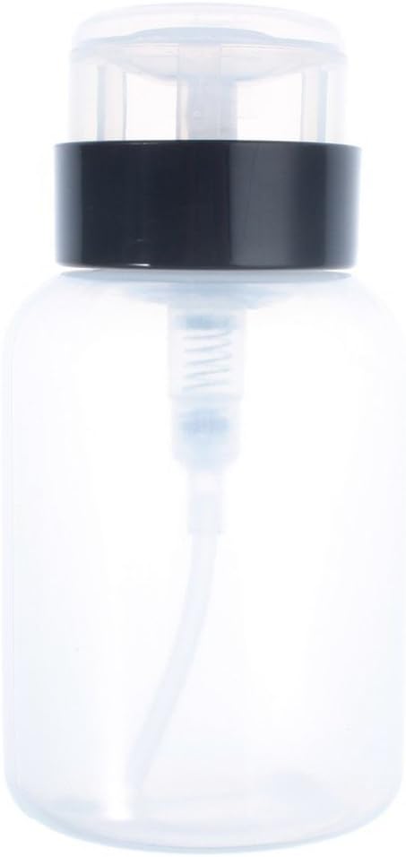 1pc 200ml Plastic Empty Press Pump Dispenser Nail Art Polish Remover Cylinder Travel Bottle