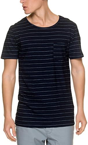 Anerkjendt Men's March T-Shirt Men's Blue Stripped T-Shirt in Size XL Blue