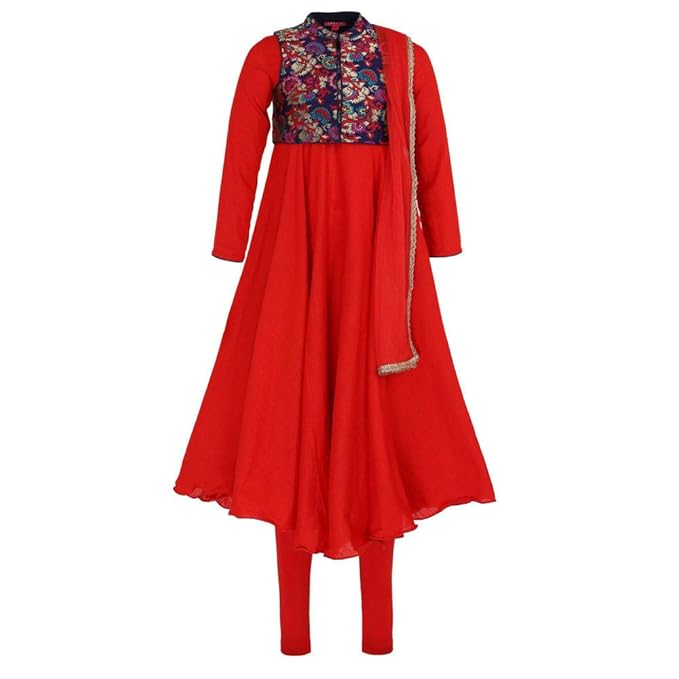 Girl's cotton Anarkali Salwar Suit Set