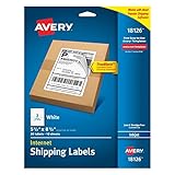 Avery Shipping Address Labels, Laser & Inkjet Printers, 20 Labels, Half Sheet Labels, Permanent Adhesive, TrueBlock (18126)