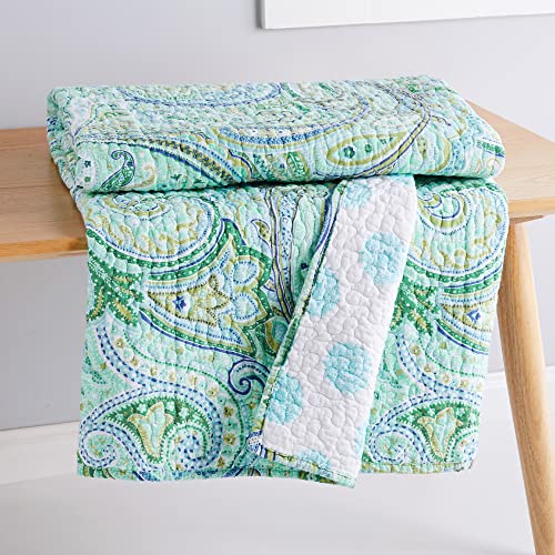 Levtex Home Spruce Teal Throw Paisley Teals, Greens and Blues