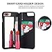 iPhone 7 Plus Case,iPhone 8 Plus Case, [3D Mirror Series] Cards Holder Kickstand Wallet Style Flip Back Cover Protective Case for iPhone 7/8 Plus 5.5 Inch (Black)