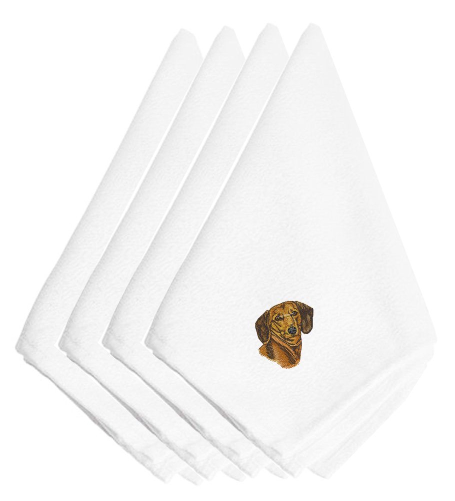 Caroline's Treasures Dachshund Embroidered Napkins Set of 4 EMBT2400NPKE, Fabric, Multicolor