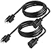Power Extension Cord 10 FT - 2 Pack, Fosmon UL Listed 16/3 16AWG 125V 13A 1625Watt Grounded Power Extension Cable, SJT Heavy Duty AC Power Cable (Black)