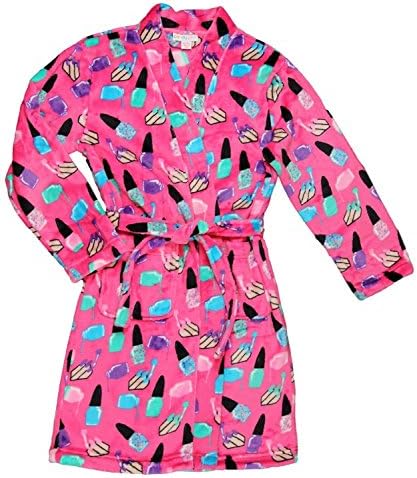 Candy Pink Big Girls' Nail Polish Robe 7/8 Pink