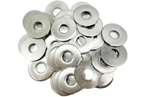 M6 Washers 30pcs M6 X 16mm Flat Penny Washers 304 Stainless Steel Large OD Flat Repair Washer Plain Round Chrome Washers for 