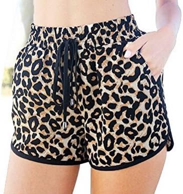 Pasabideak Sexy Women Leapord Print High Waisted String Summer Casual Shorts