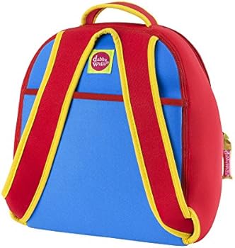 red blue yellow backpack